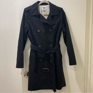Classic Black Trench Coat, size M
